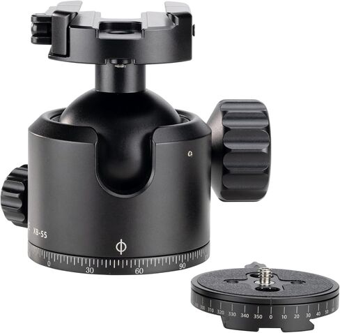 FANAUE Low Profile Camera Tripod Ball Head Mount, 55mm Tripod BallHead with 360° Swivel & 90° Tilt Panoramic Compatible with Arca, (XB-55T) in Kuwait