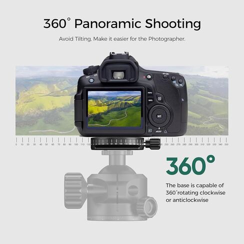 FANAUE Low Profile Camera Tripod Ball Head Mount, 55mm Tripod BallHead with 360° Swivel & 90° Tilt Panoramic Compatible with Arca, (XB-55T) in Kuwait
