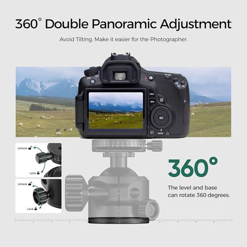 FANAUE Low Profile Camera Tripod Ball Head Mount, 55mm Tripod BallHead with 360° Swivel & 90° Tilt Panoramic Compatible with Arca, (XB-55T) in Kuwait