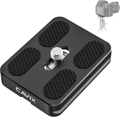 CAVIX 60mm Aluminum Alloy Universal Arca-Swiss Quick Release Plate, Compact & Lightweight (37g) for DSLR/Mirrorless, Tripods/Monopod, Gimbals/Ball Head – Includes 1/4″Screw (PU-60) in Saudi Arabia