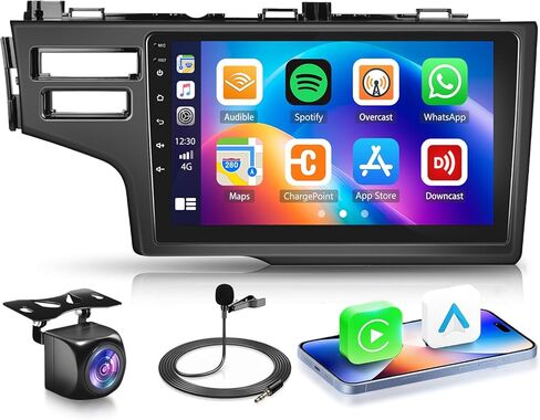 9 "Android 13 Wireless Carplay Android Auto Car Radio Radiiver لـ Honda Fit 2014-2018 ، 2+32g شاشة تعمل باللمس المزدوج مع سيارة GPS Mavigation WiFi Bluetooth Camera Backup Camera in Kuwait