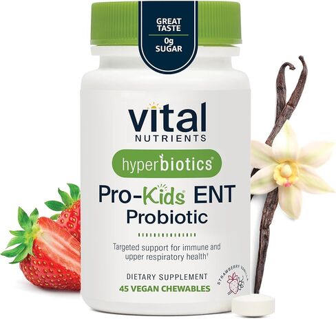 Hyperbiotics Pro Kids Probiotics | Vegan Daily Digestive Probiotic for Kids | Tiny Pearl Tablets | Easy to Swallow for Children | Gluten, Dairy & Sugar Free | Ages 3 & Up | Orange Flavor | 60 Count in Saudi Arabia