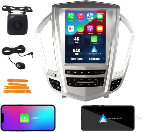 Tesla Style Car CarPlay Android Auto Navigation Stereo GPS Radio Reverse Camera 9.7 "IPS Touchscreen Headunit Tablet Media Player for Cadillac SRX 2010-2016، إذا كان ذلك ممكنًا، رباعي النواة 2G + 32G أسود in Saudi Arabia