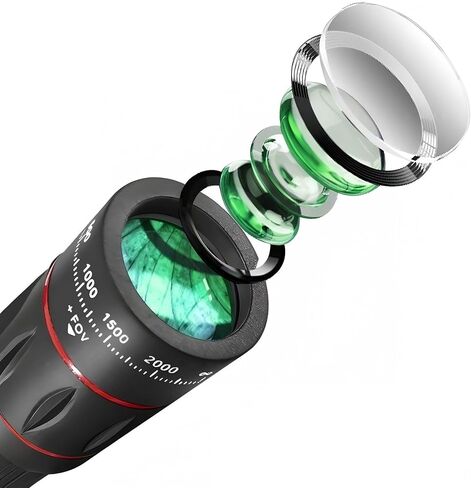 18x Zoom High-Powered Monocular for Concerts Bird Watching - HD Optics, Clear Low Light View, Perfect for Travel & Hiking in Kuwait