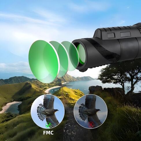 18x Zoom High-Powered Monocular for Concerts Bird Watching - HD Optics, Clear Low Light View, Perfect for Travel & Hiking in Kuwait
