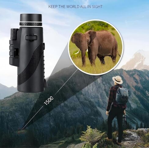 18x Zoom High-Powered Monocular for Concerts Bird Watching - HD Optics, Clear Low Light View, Perfect for Travel & Hiking in Kuwait