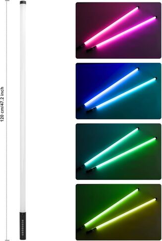 4Pack TL-130Pro RGB LED Tube Lights 4ft Stand with Case 5000mAh Battery Powered APP Control Music Sync 500+ Effects dj Lights Stick for Parties Studio Photography Wedding Booth Stage Lighting in Kuwait