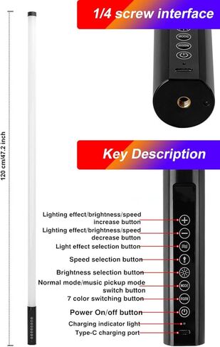 4Pack TL-130Pro RGB LED Tube Lights 4ft Stand with Case 5000mAh Battery Powered APP Control Music Sync 500+ Effects dj Lights Stick for Parties Studio Photography Wedding Booth Stage Lighting in Kuwait