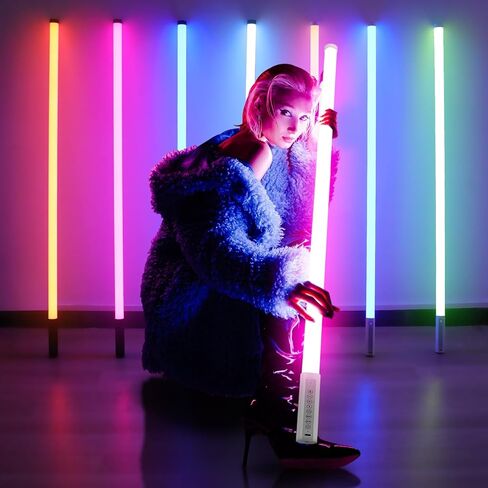 4Pack TL-130Pro RGB LED Tube Lights 4ft Stand with Case 5000mAh Battery Powered APP Control Music Sync 500+ Effects dj Lights Stick for Parties Studio Photography Wedding Booth Stage Lighting in Kuwait
