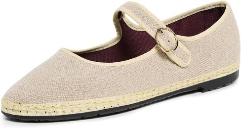 Flabelus Women's Imelda Linen Mary Jane Flats in Saudi Arabia