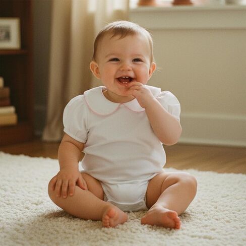 Balaflyie Bubble Romper Baby Boy Girl Cotton Collar Bodysuit Oversize T-shirt Romper Infant Top in Kuwait