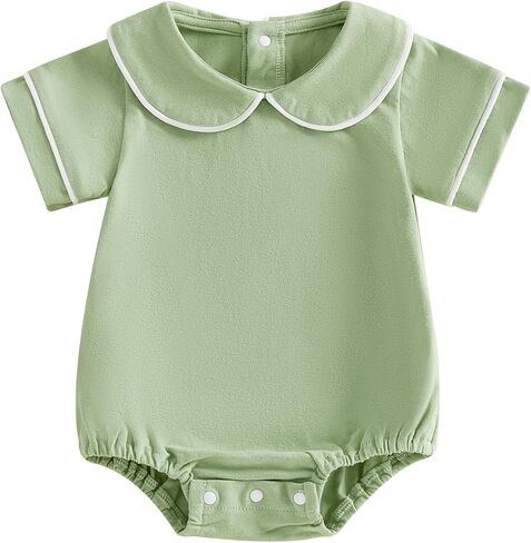 Balaflyie Bubble Romper Baby Boy Girl Cotton Collar Bodysuit Oversize T-shirt Romper Infant Top in Kuwait