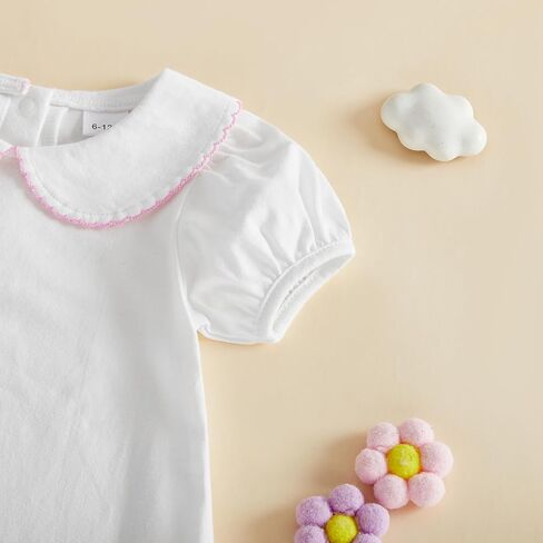 Balaflyie Bubble Romper Baby Boy Girl Cotton Collar Bodysuit Oversize T-shirt Romper Infant Top in Kuwait