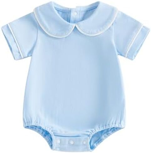 Balaflyie Bubble Romper Baby Boy Girl Cotton Collar Bodysuit Oversize T-shirt Romper Infant Top in Kuwait