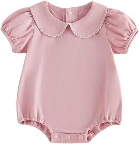 Balaflyie Bubble Romper Baby Boy Girl Cotton Collar Bodysuit Oversize T-shirt Romper Infant Top in Kuwait