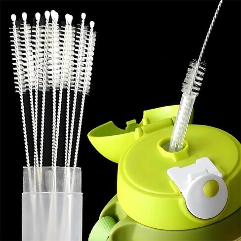 10Pcs Straw Cleaning Brush, Reusable Metal Handles Straw Cleaner Brush Extra Long, Water Bottle and Tubes in Kuwait