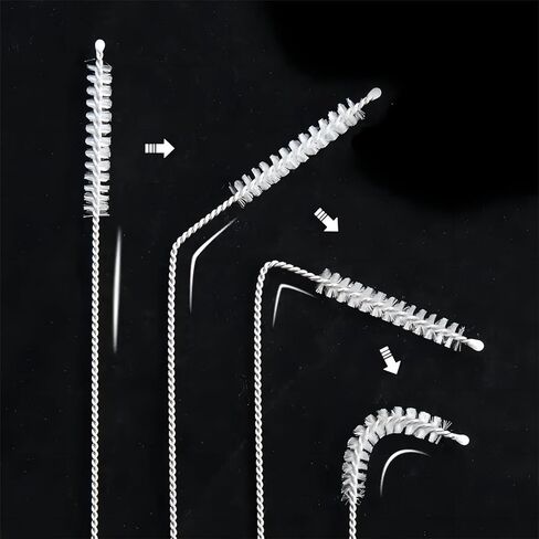 10Pcs Straw Cleaning Brush, Reusable Metal Handles Straw Cleaner Brush Extra Long, Water Bottle and Tubes in Kuwait