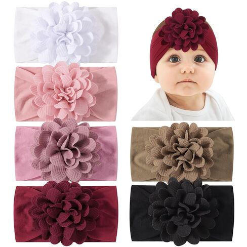 6 قطع من أربطة شعر للفتيات الصغيرات من jollybows، أربطة شعر من النايلون، إكسسوارات شعر مرنة للأطفال حديثي الولادة والرضع والأطفال الصغار بلون فاتح in Kuwait