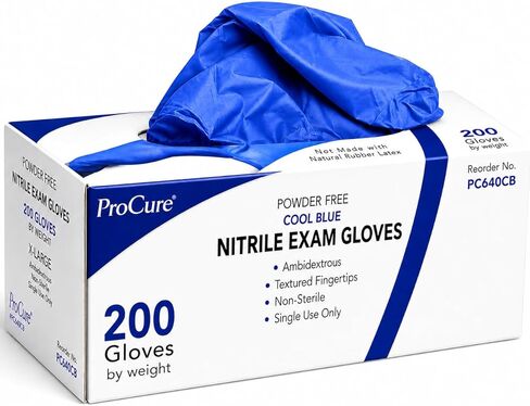 ProCure قفازات النتريل القابل للتصرف - قفازات الفحص الطبي خالية من اللاتكس وخالية من البودرة in Kuwait