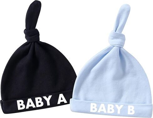 YSCULBUTOL Baby Twins Newborn Baby A Baby B Toddler Boys Sleep Caps Infant Hats for Young Children Hat in Kuwait