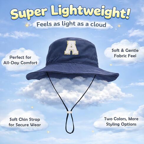 2 Pack Toddler Baby Kids Sun Hat UPF 50+ Adjustable Bucket Hat with Wide Brim Beach Cap for Boys Girls 6-24M 2-7Y Outdoor in Kuwait