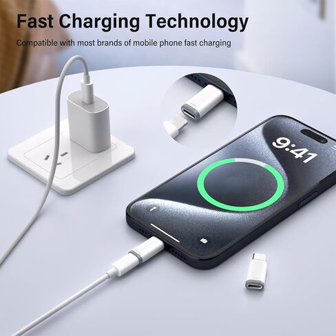 محول من الهاتف إلى USB C، محول شحن من الألومنيوم، شحن سريع ونقل البيانات، سهل الحمل للهاتف 16 in Kuwait