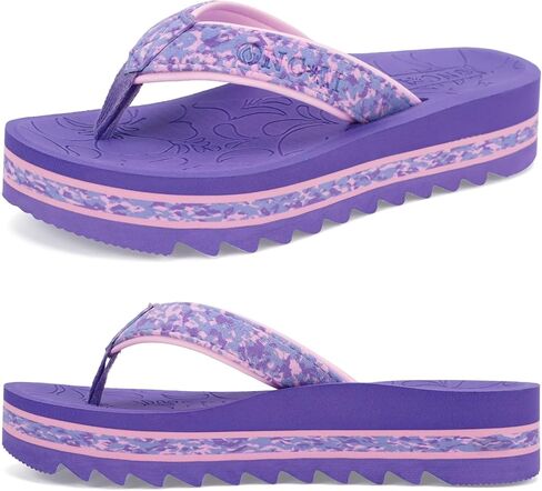 ONCAI Flip Flops for Women, Fashion Printed Platform Sandals Woman with Arch Support Yoga Mat Cushion, Lightweight Summer Beach Outdoor Chunky Non-Slip Rubber Soles US Size 5-11 in Saudi Arabia