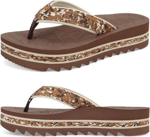 ONCAI Flip Flops for Women, Fashion Printed Platform Sandals Woman with Arch Support Yoga Mat Cushion, Lightweight Summer Beach Outdoor Chunky Non-Slip Rubber Soles US Size 5-11 in Saudi Arabia