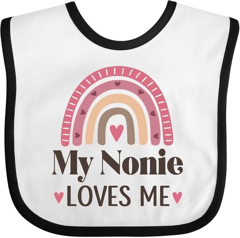 inktastic My Nonie Loves Me Rainbow Grandchild Baby Bib in Saudi Arabia