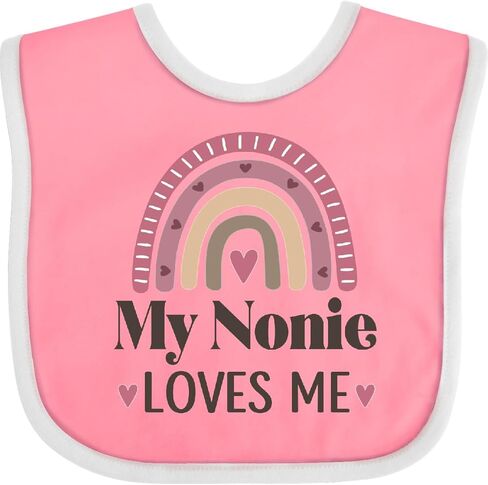 inktastic My Nonie Loves Me Rainbow Grandchild Baby Bib in Saudi Arabia