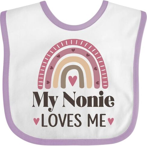 inktastic My Nonie Loves Me Rainbow Grandchild Baby Bib in Saudi Arabia
