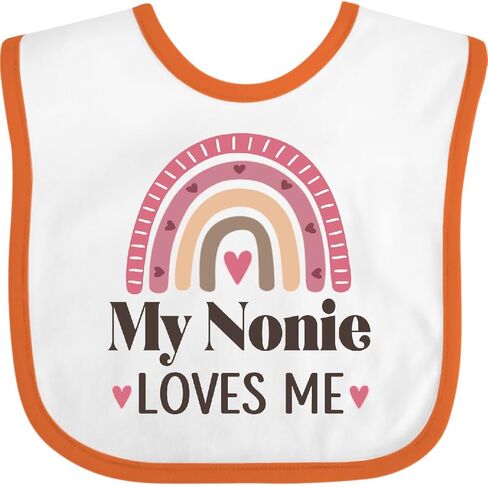inktastic My Nonie Loves Me Rainbow Grandchild Baby Bib in Saudi Arabia
