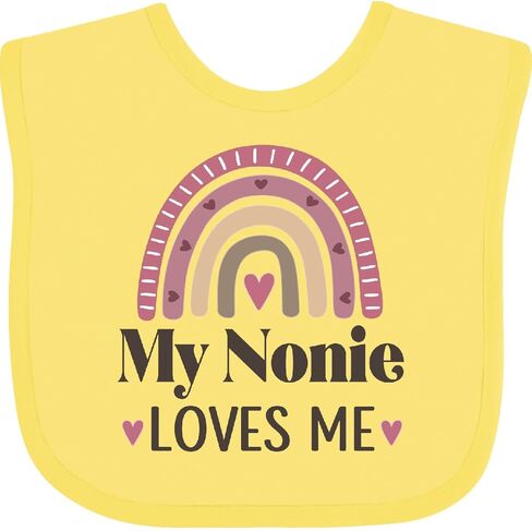 inktastic My Nonie Loves Me Rainbow Grandchild Baby Bib in Saudi Arabia
