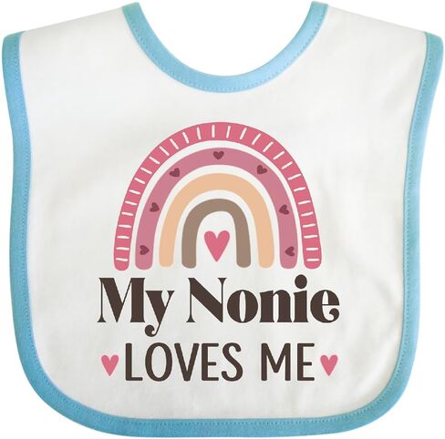 inktastic My Nonie Loves Me Rainbow Grandchild Baby Bib in Saudi Arabia