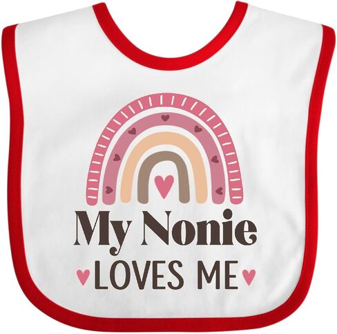inktastic My Nonie Loves Me Rainbow Grandchild Baby Bib in Saudi Arabia