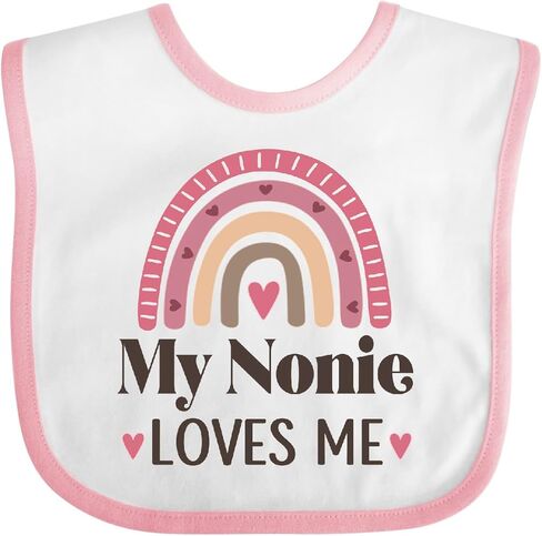 inktastic My Nonie Loves Me Rainbow Grandchild Baby Bib in Saudi Arabia