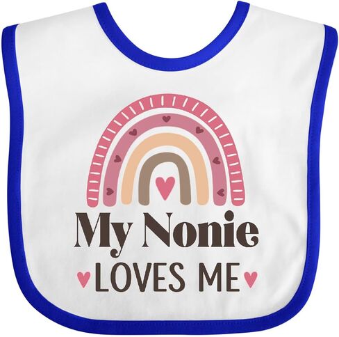 inktastic My Nonie Loves Me Rainbow Grandchild Baby Bib in Saudi Arabia