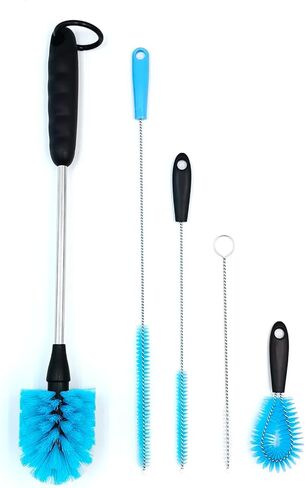 5-in-1 Tumbler Brush Cleaner Set, Cleaning Brush Washing Straw Tube lab Cleaning with Long Handle, for Water Bottle Brush Washing Coffee Mug Kettle Decanter Pipes lids Sinks Cap Covers in Kuwait