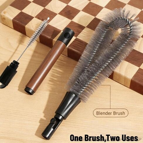 2-in-1 Detachable Dual-Head Bottle Brush, Blender Cleaning Brush for Fruit Juicer, Cup Lid & Kitchen Appliances, Food-Grade Bristles for Deep Cleaning in Kuwait