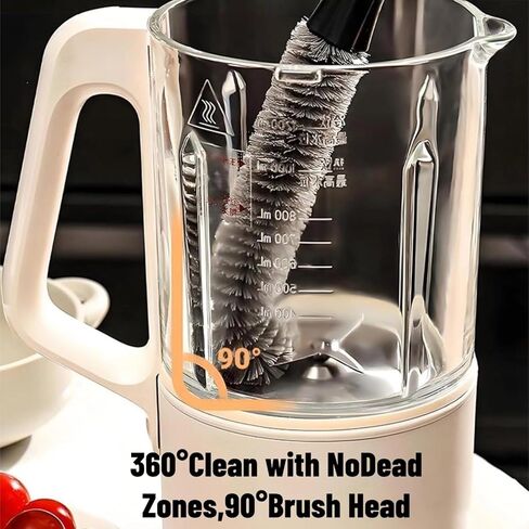 2-in-1 Detachable Dual-Head Bottle Brush, Blender Cleaning Brush for Fruit Juicer, Cup Lid & Kitchen Appliances, Food-Grade Bristles for Deep Cleaning in Kuwait