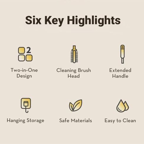 2-in-1 Detachable Dual-Head Bottle Brush, Blender Cleaning Brush for Fruit Juicer, Cup Lid & Kitchen Appliances, Food-Grade Bristles for Deep Cleaning in Kuwait