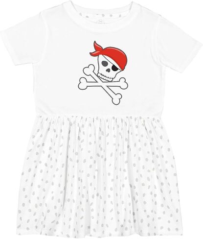 inktastic Pirate Skull and Crossbones Toddler Dress in Kuwait