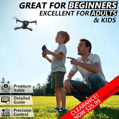 طائرة بدون طيار FPV قابلة للطي للأطفال والكبار، تصفيات! كاميرا عالية الدقة 1080 بكسل، حقيبة حمل، صورة شخصية للتحكم بالإيماءات، تثبيت الارتفاع، إقلاع/هبوط بمفتاح واحد، تقلبات ثلاثية الأبعاد —— 25.99 دولارًا فقط in Kuwait