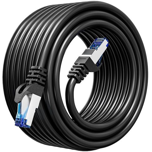 كابل إيثرنت محمي Cat 6 من MEIPEK بطول 20 قدمًا، كابل تصحيح Cat 6 خارجي وداخلي، عالي التحمل 23AWG، سرعة عالية، مقاوم للطقس، مقاوم للأشعة فوق البنفسجية Cat6 RJ45 LAN كابلات الشبكة للألعاب والمودم in Kuwait