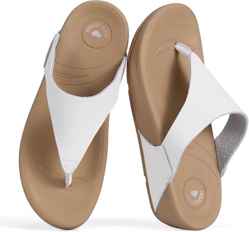 Project Cloud Genuine Leather Women’s Sandals – Thong Flip Flops with Plush Soft Insole, Arch Support & Non Slip Outsole – Comfortable Beach & Summer Slides in Saudi Arabia