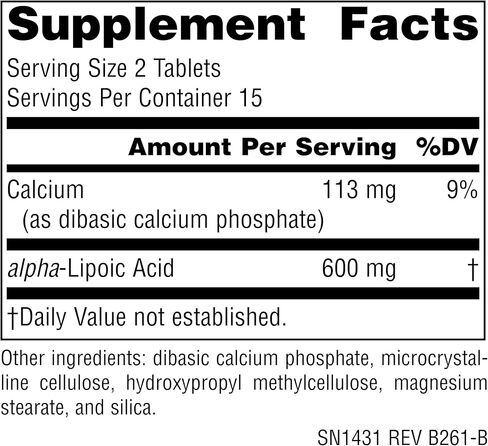 Source Naturals Alpha Lipoic Acid - Supports Healthy Sugar Metabolism, Liver Function & Energy Generation*, 300mg - 30 Time Release Tablets in Saudi Arabia