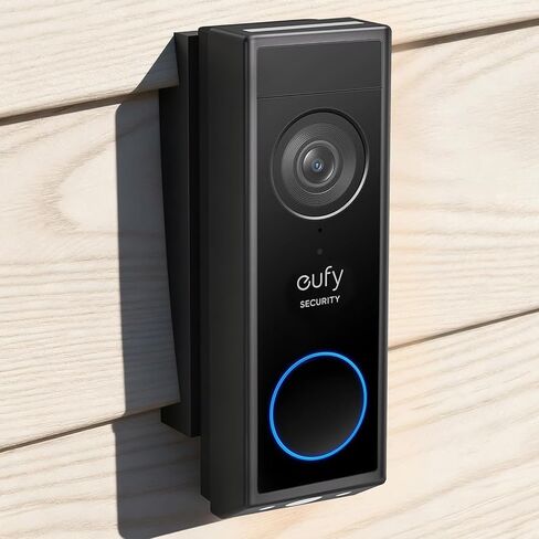 حامل جانبي من الفينيل لجرس الباب/حامل تعديل الزاوية لجرس الباب Eufy E340/C30/C31، طقم دعامة تثبيت على زاوية جرس الباب لكاميرا جرس الباب بالفيديو Eufy، لجوانب الفينيل القياسية مقاس 4 بوصات in Kuwait