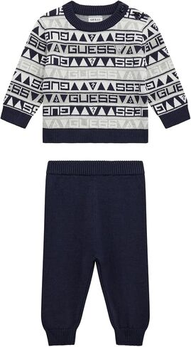 GUESS Baby Boys' Long Sleeve Sweater and Sweater Pants Set in Kuwait