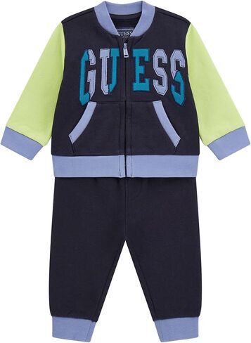 طقم بلوزة نشطة بأكمام طويلة صديقة للبيئة للأولاد من GUESS مع سحاب وبنطلون in Kuwait