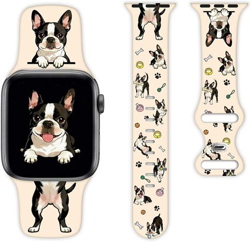 أحزمة ساعة Pet Dog متوافقة مع Apple Watch 38/40/41/42/44/45/46/49mm للنساء والرجال، هدايا لطيفة، حزام رياضي من السيليكون لسلسلة iWatch 11/10/9/8/7/6/5/4 Ultra 3/2/1 SE in Kuwait